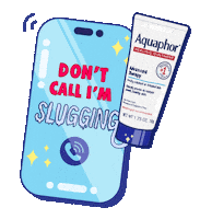 Aquaphor self care skin care busy phone call Sticker