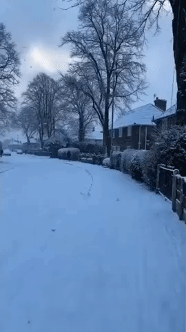 Snowy Morning in Manchester as Wintry Weather Sweeps UK