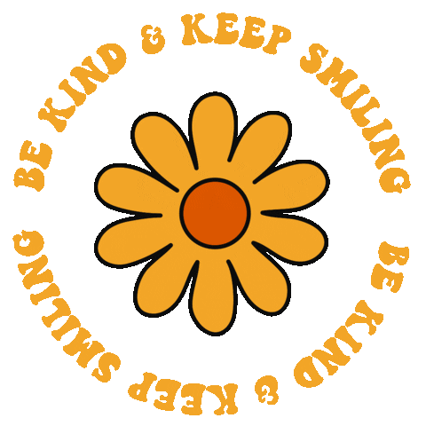 sudevisen retro flower yellow positive Sticker