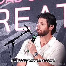 aborddelimpala giphyupload jensen ackles too late aborddelimpala GIF