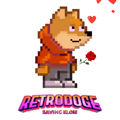 In Love Dogecoin Sticker by Retro Doge