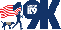American Flag Running Sticker by Semper K9