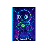 Heart Neon Sticker by BigHeadBob.com