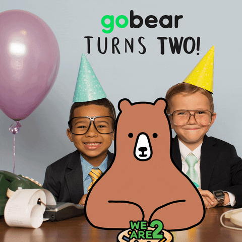 gobear giphyupload party cartoon birthday GIF
