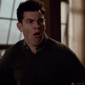 TV gif. Max Greenfield as Schmidt in New Girl. He looks utterly disgusted and his face is contorted as if he's about to hurl at the sight of what he's seeing.