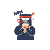 baskbearcoffee food nomnom toastie sunbear Sticker