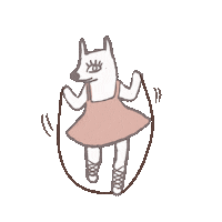 Pink Skipping Sticker