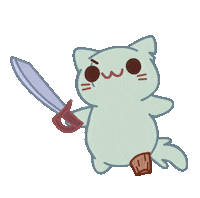 kittens sword Sticker by HyperBeard