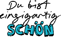 Du Bist Schön Lettering Sticker by Yoga4Face