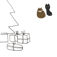 mihuachen cat christmas tree december GIF