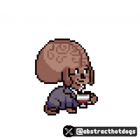 Bigbrain Concentrating Sticker by HotDogs
