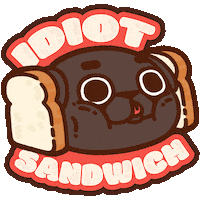 Idiot Ollie Sticker by Puglie Pug