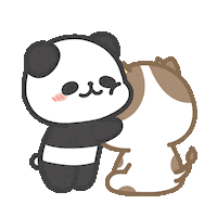panpancow love hug sweet couple Sticker
