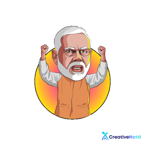 Narendra Modi Party Sticker by Creative Hatti