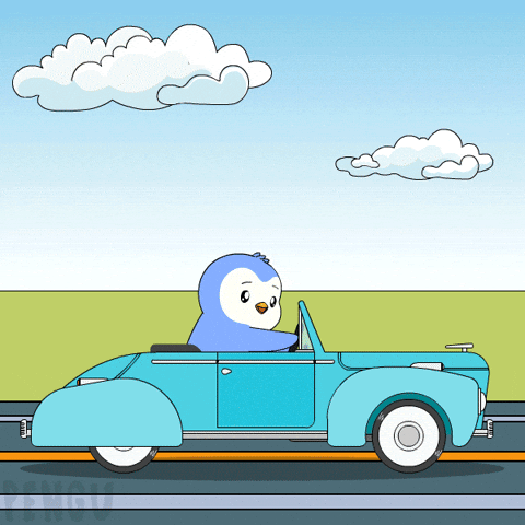 Travel Driving GIF by Pudgy Penguins