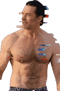 Hugh Jackman Glitch Sticker by Database數據