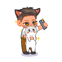 yellowhite0v0 cat kitten apo apo555 Sticker