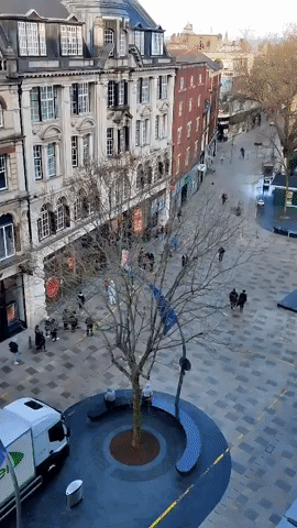 Long Line Seen Outside Store in Cardiff as Lockdown Eases