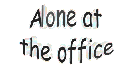 alone at the office Sticker