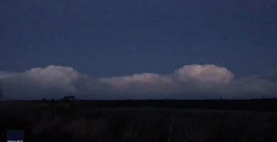 Lightning Bolts Electrify Clouds Over Colorado Sky Near Galeton
