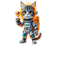 Cat Astronaut Sticker by BTA Aditivos