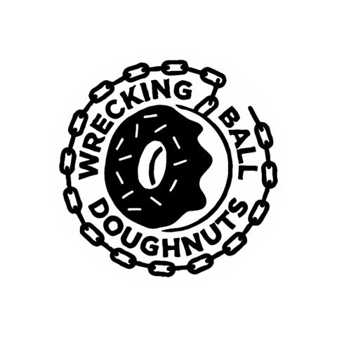 wreckingballdoughnuts dundee wrecking ball doughnuts wreckingballdoughnuts dundee doughnuts Sticker