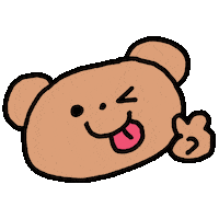 gnyang bear doodle victory 브이 Sticker