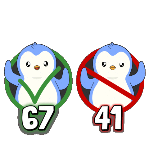 6 7 Penguin Sticker by Pudgy Penguins
