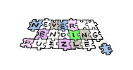 80s_planet dog blue dog never ending puzzle puzzle dog Sticker