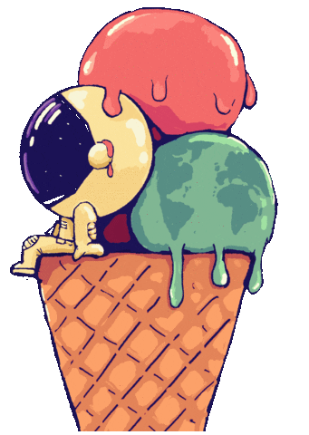 iconeo giphyupload earth ice cream astronaut Sticker