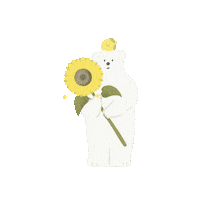 cgua sunflower polar bear cgua Sticker