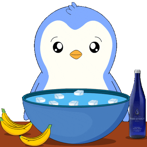 Refreshing Wake Up Sticker by Pudgy Penguins