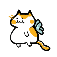 Cat Flying Sticker by Poku Meow Meow Meow