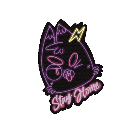 artyandchikle giphyupload cat kawaii neon Sticker