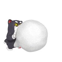 Cat Snowball Sticker by Liberty Cats Emojis
