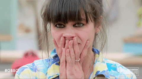 Scared Bake Off GIF by The Great British Bake Off
