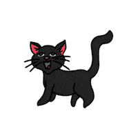 Happy Black Cat Sticker