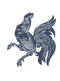 juliettaweimer blue white weiss rooster Sticker