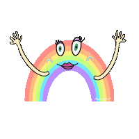 Rainbow Hello Sticker