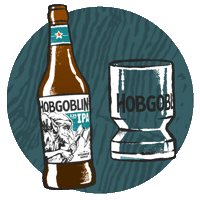 Pouring Wychwood Brewery Sticker by Hobgoblin Beer