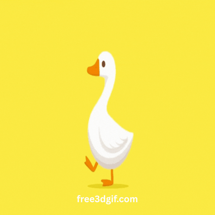free3dgif giphyupload looping gif cute animal gif walking goose GIF