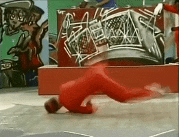 fuzzyghost dancing retro vhs spinning GIF