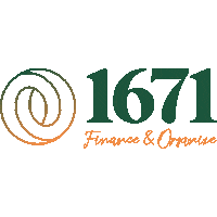 1671finance logo down finance organize Sticker