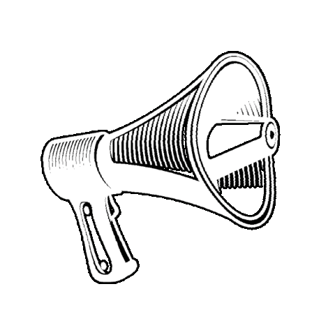 Rockmoehre giphygifmaker megaphone weiß ohne streifen Sticker