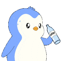 Water Drinking Sticker by Pudgy Penguins