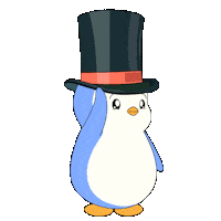 Top Hat Thank You Sticker by Pudgy Penguins