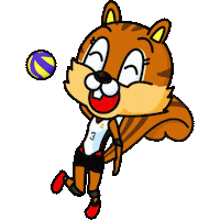 Volleyball Squirrel Sticker by riseisha_at