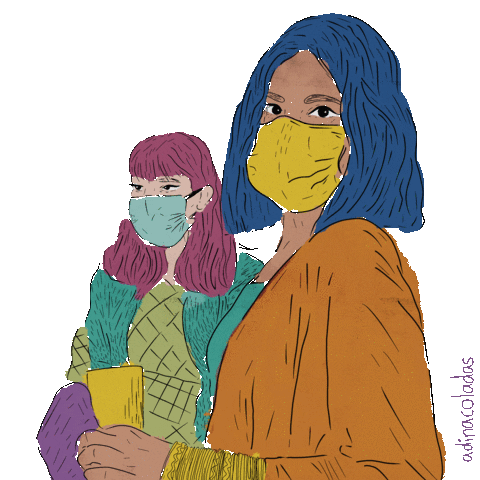 adinacoladas art mask desi pink hair Sticker