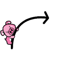 arrow pig Sticker by Carousel