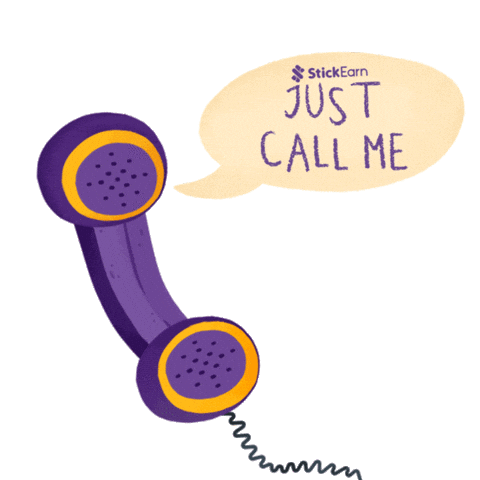 Happy Phone Call Sticker by StickEarn